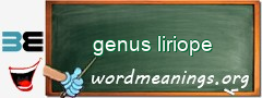 WordMeaning blackboard for genus liriope